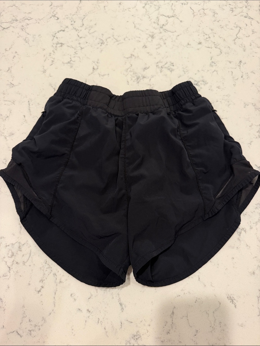 Black Athletic Shorts with Elastic Waistband